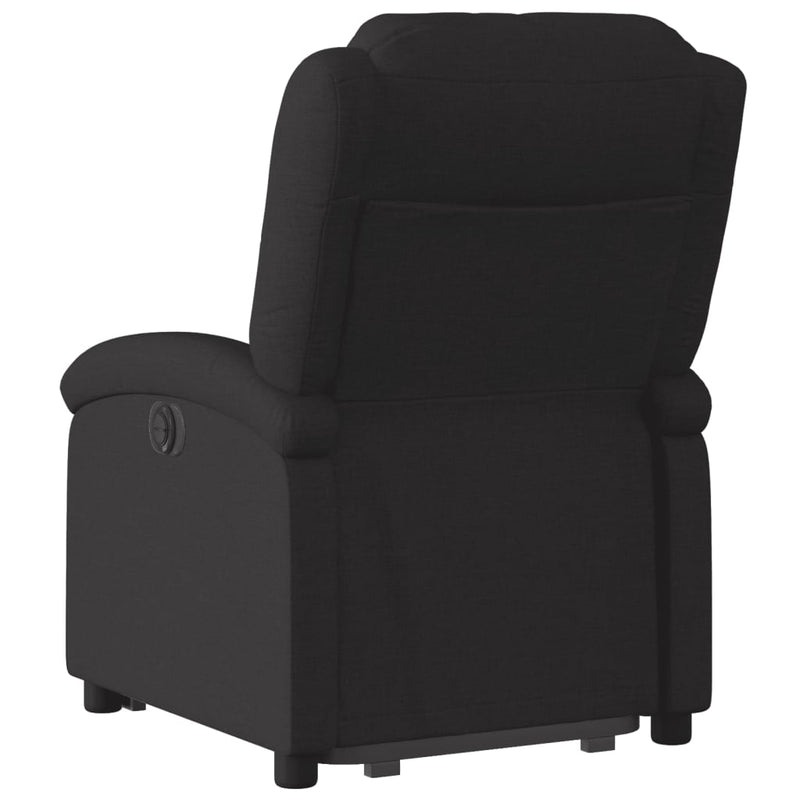 Electric Stand up Recliner Chair Black Fabric