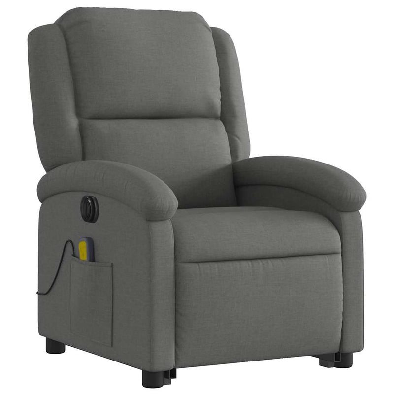 Electric Stand up Massage Recliner Chair Dark Grey Fabric