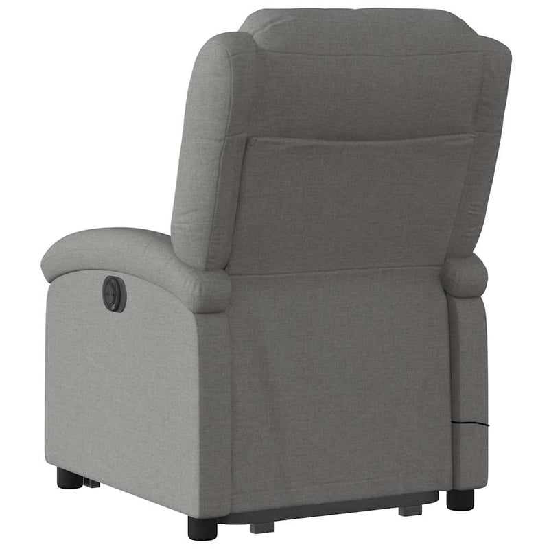 Electric Stand up Massage Recliner Chair Dark Grey Fabric