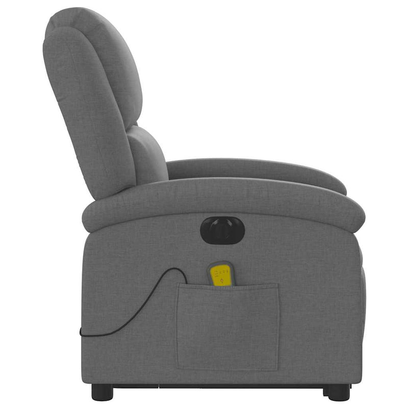 Electric Stand up Massage Recliner Chair Dark Grey Fabric