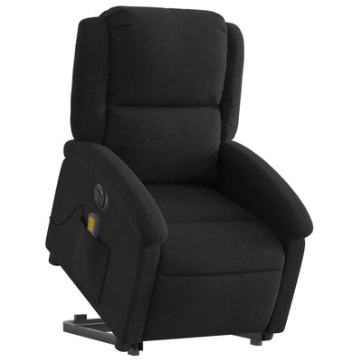 Electric Stand up Massage Recliner Chair Black Fabric