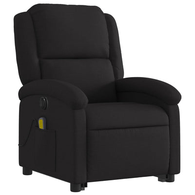 Electric Stand up Massage Recliner Chair Black Fabric