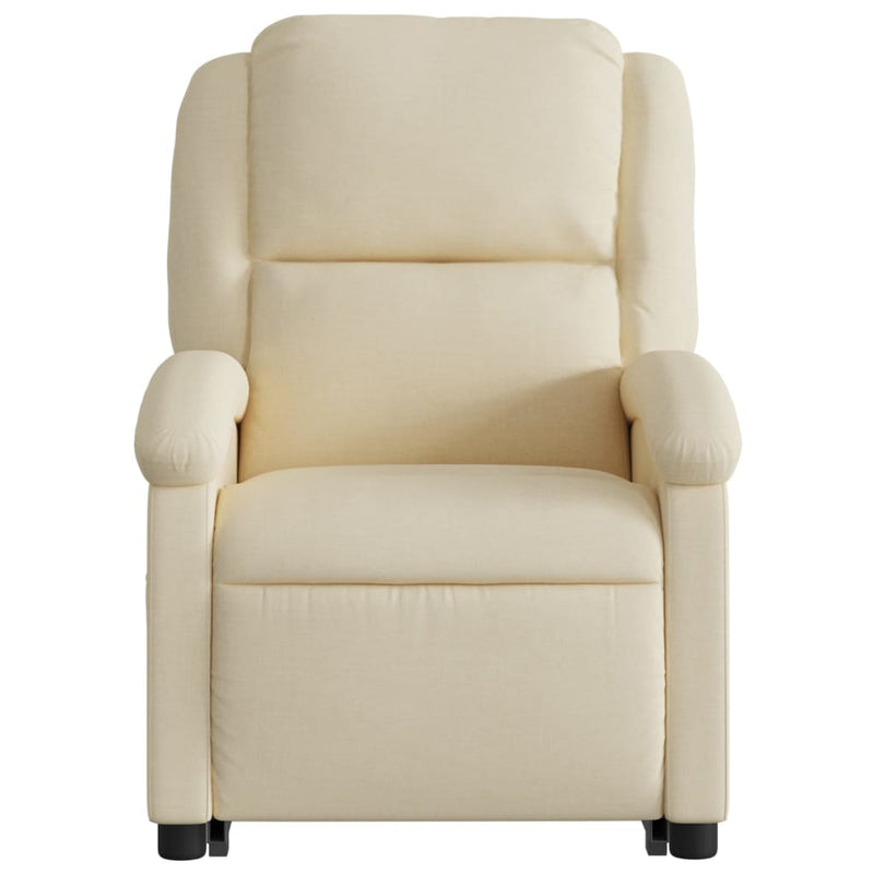 Electric Stand up Massage Recliner Chair Cream Fabric