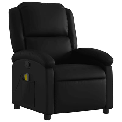 Massage Recliner Chair Black Faux Leather