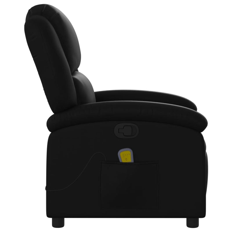 Massage Recliner Chair Black Faux Leather