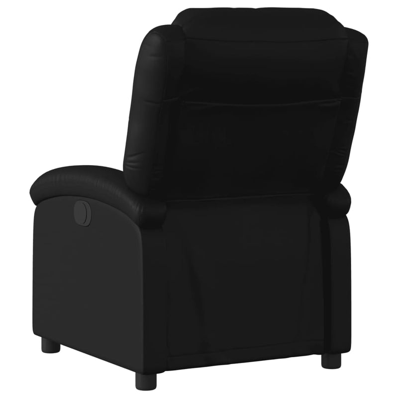 Electric Recliner Chair Black Faux Leather