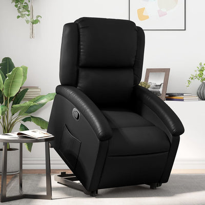 Stand up Recliner Chair Black Faux Leather