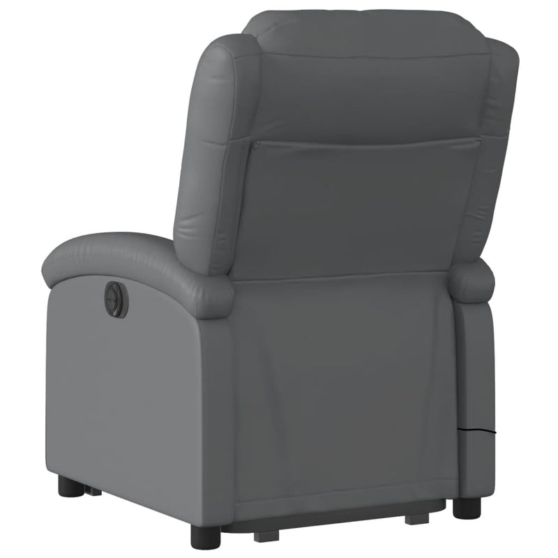 Stand up Massage Recliner Chair Grey Faux Leather