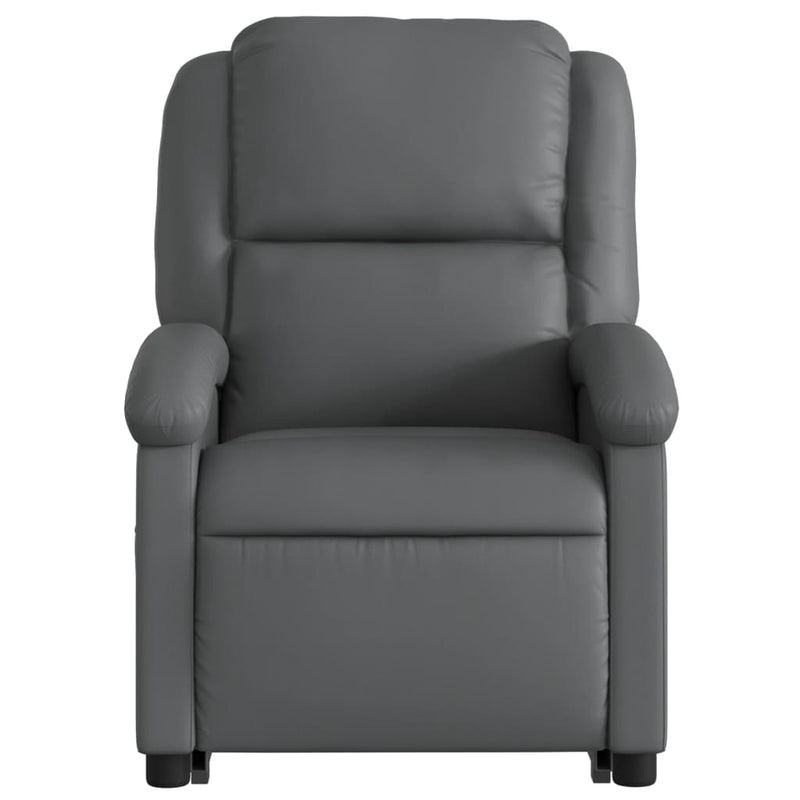 Stand up Massage Recliner Chair Grey Faux Leather