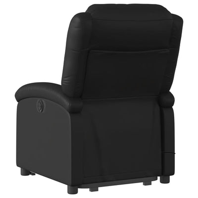 Electric Stand up Massage Recliner Chair Black Faux Leather