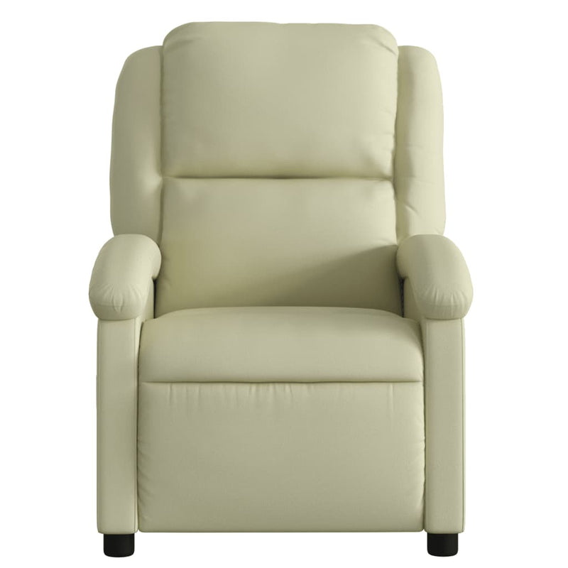 Recliner Chair Cream Real Leather