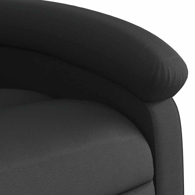 Stand up Massage Recliner Chair Black Real Leather