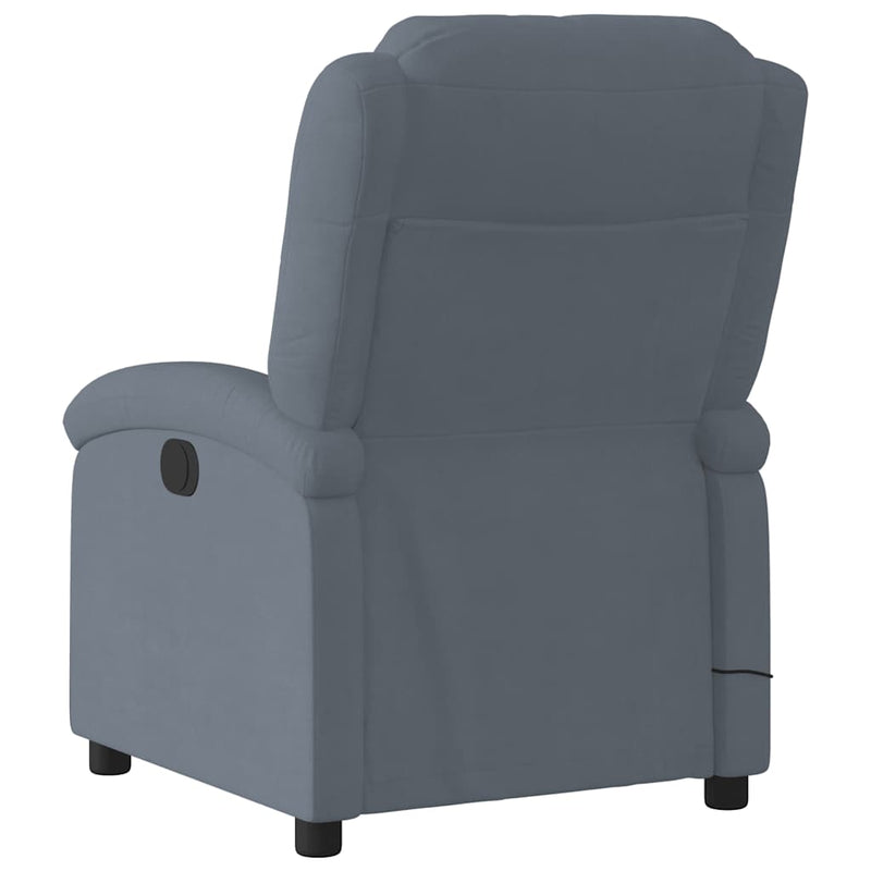 Massage Recliner Chair Dark Grey Velvet