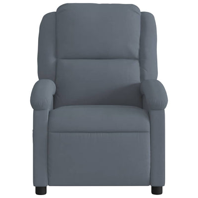 Massage Recliner Chair Dark Grey Velvet