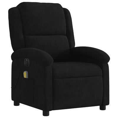 Electric Massage Recliner Chair Black Velvet