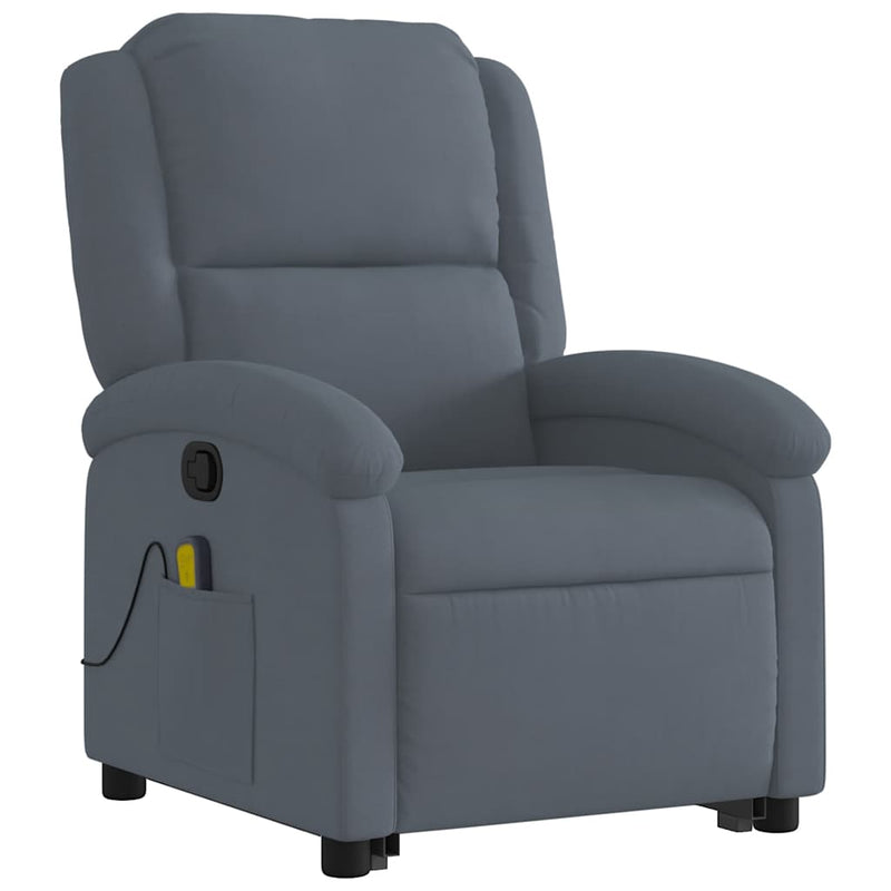 Stand up Massage Recliner Chair Dark Grey Velvet