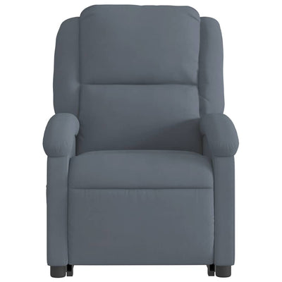 Stand up Massage Recliner Chair Dark Grey Velvet