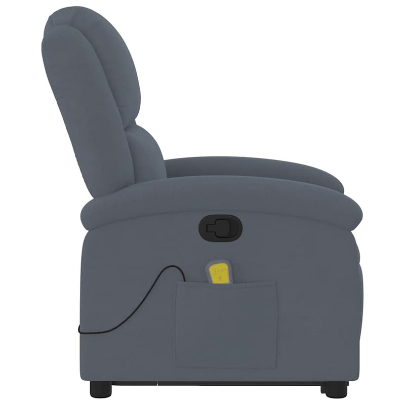 Stand up Massage Recliner Chair Dark Grey Velvet