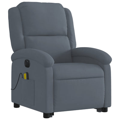 Electric Stand up Massage Recliner Chair Dark Grey Velvet