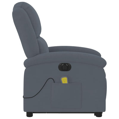 Electric Stand up Massage Recliner Chair Dark Grey Velvet