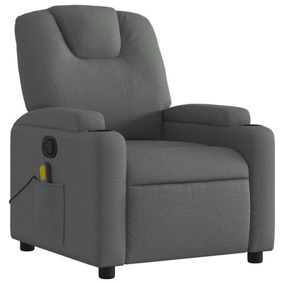 Massage Recliner Chair Dark Grey Fabric