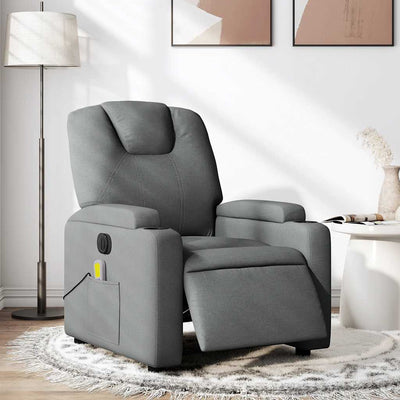 Electric Massage Recliner Chair Dark Grey Fabric