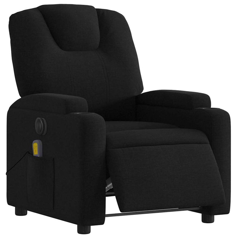 Electric Massage Recliner Chair Black Fabric