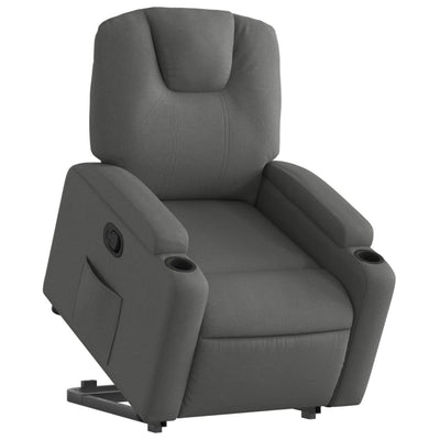 Stand up Recliner Chair Dark Grey Fabric