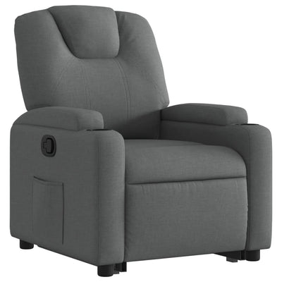 Stand up Recliner Chair Dark Grey Fabric