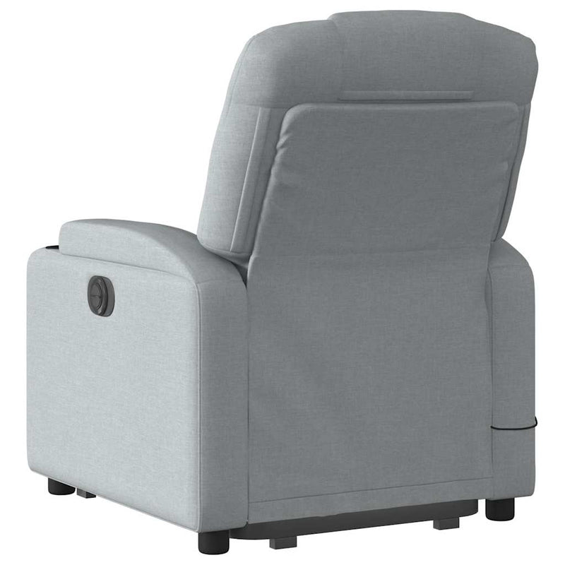 Stand up Massage Recliner Chair Light Grey Fabric