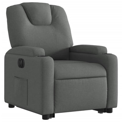 Electric Stand up Recliner Chair Dark Grey Fabric