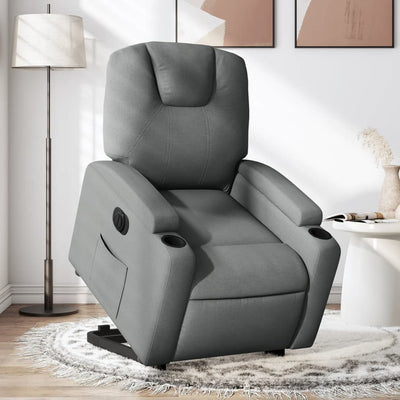 Electric Stand up Recliner Chair Dark Grey Fabric