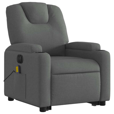 Electric Stand up Massage Recliner Chair Dark Grey Fabric