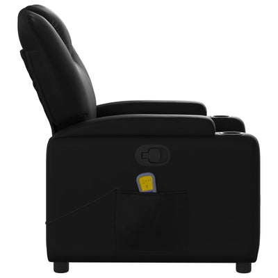 Massage Recliner Chair Black Faux Leather