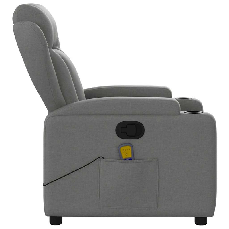 Massage Recliner Chair Dark Grey Fabric