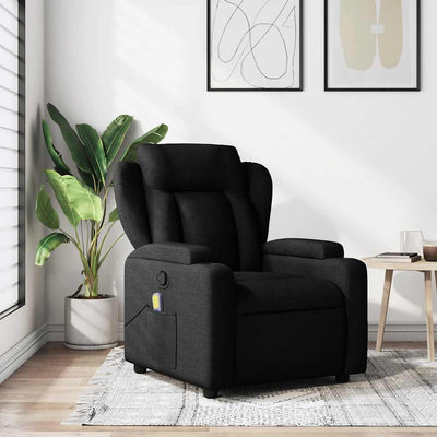 Massage Recliner Chair Black Fabric