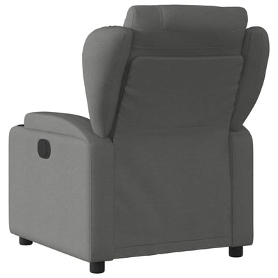 Electric Recliner Chair Dark Grey Fabric