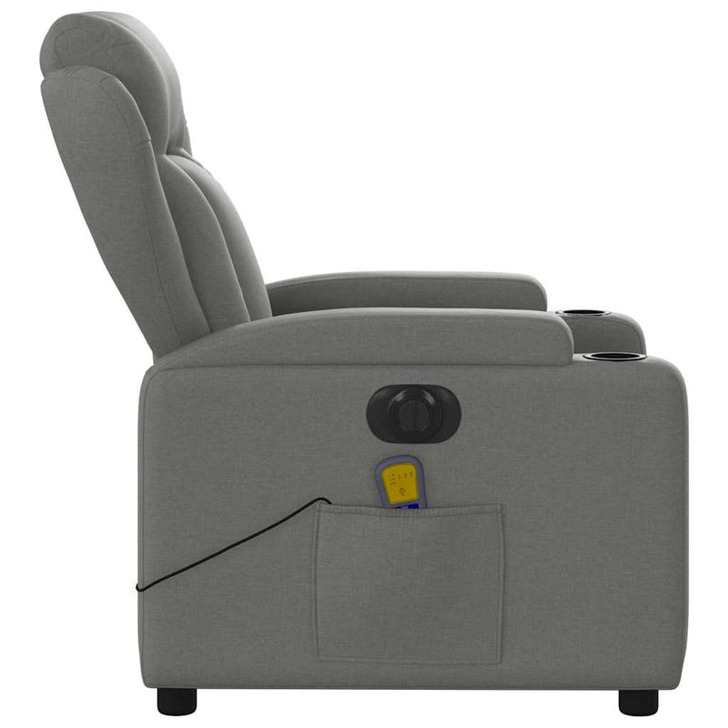 Electric Massage Recliner Chair Dark Grey Fabric