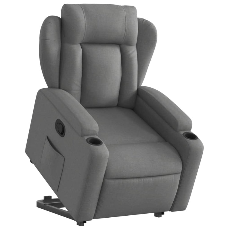 Stand up Recliner Chair Dark Grey Fabric