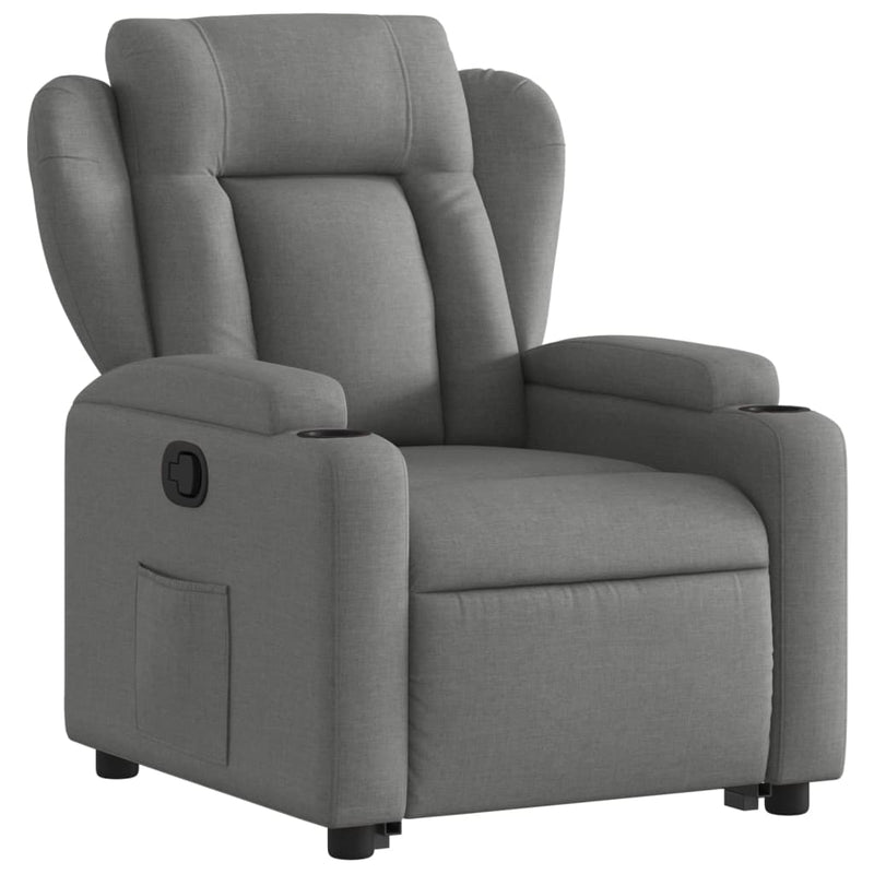 Stand up Recliner Chair Dark Grey Fabric