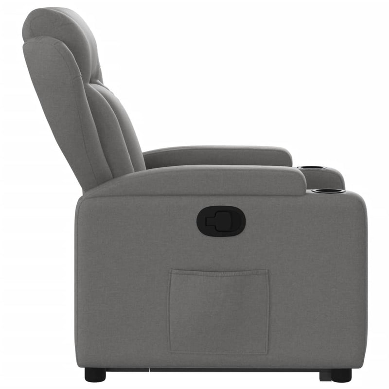 Stand up Recliner Chair Dark Grey Fabric