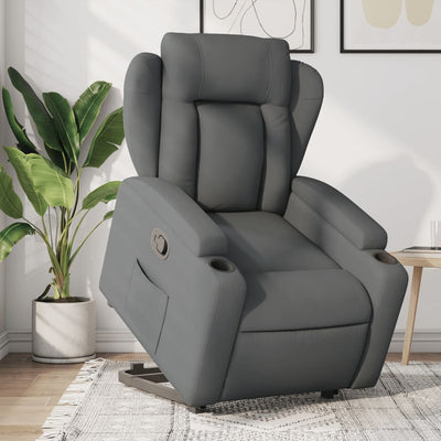 Stand up Recliner Chair Dark Grey Fabric