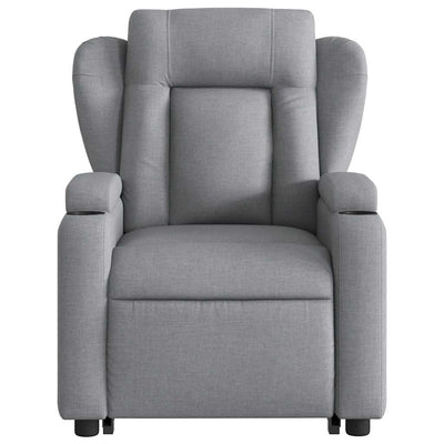 Stand up Massage Recliner Chair Light Grey Fabric