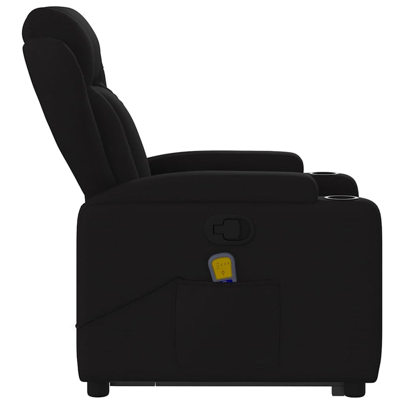 Stand up Massage Recliner Chair Black Fabric