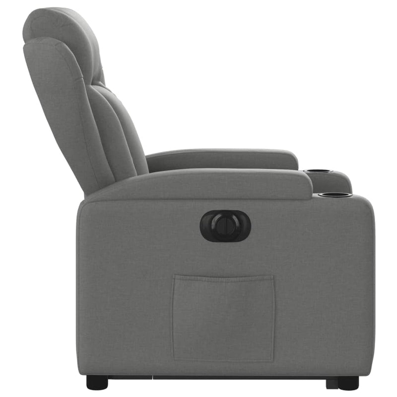 Electric Stand up Recliner Chair Dark Grey Fabric