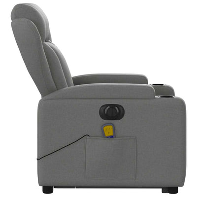 Electric Stand up Massage Recliner Chair Dark Grey Fabric