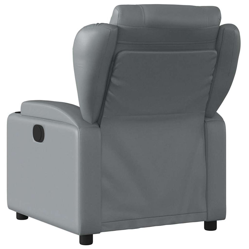 Electric Massage Recliner Chair Grey Faux Leather