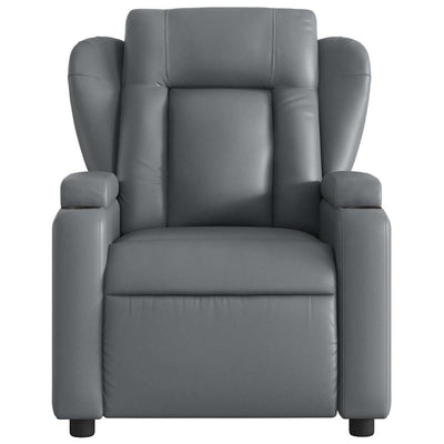 Electric Massage Recliner Chair Grey Faux Leather