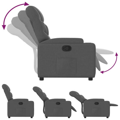 Recliner Chair Dark Grey Fabric