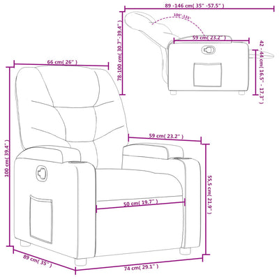 Recliner Chair Dark Grey Fabric